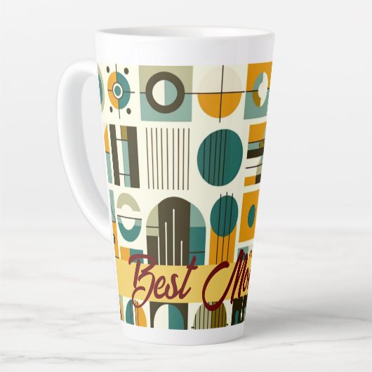 Hedendaagse mid-eeuw stijl beste mama ooit latte mok (Linkerhoek)