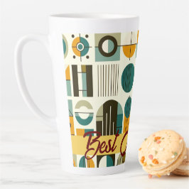 Hedendaagse mid-eeuw stijl beste mama ooit latte mok