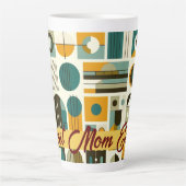 Hedendaagse mid-eeuw stijl beste mama ooit latte mok (Voorkant)