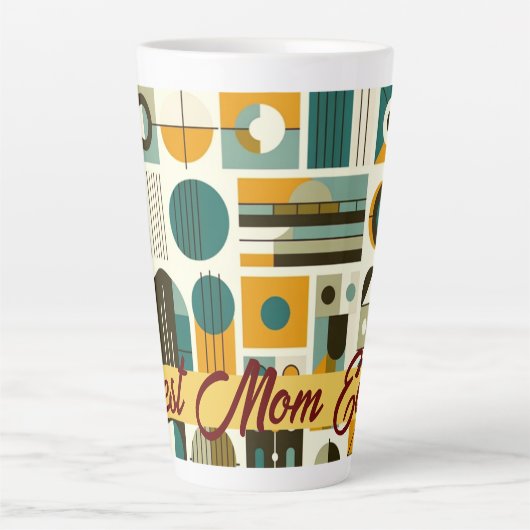 Hedendaagse mid-eeuw stijl beste mama ooit latte mok (Voorkant)