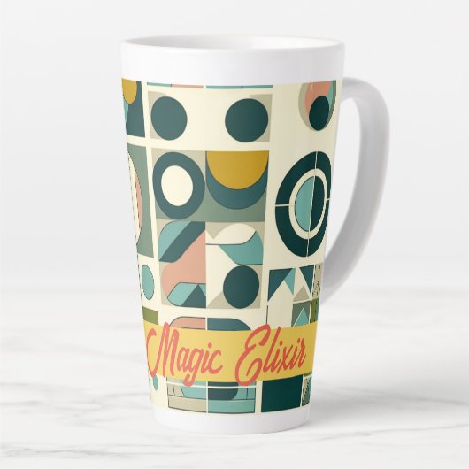 Hedendaagse Mid-eeuw Stijl Mama's Magic Elixir Latte Mok (Rechterhoek)
