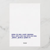 Hedendaagse Midnight Blue & Zilver Kerst Foto Folie Feestdagenkaart (Achterkant)