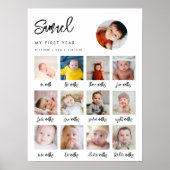 Hedendaagse Mijn 1e Jaar Verjaardag foto teken Poster (Voorkant)