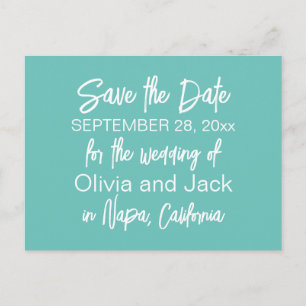Hedendaagse Minimal Robins Egg Blue Save the Date Briefkaart