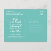 Hedendaagse Minimal Robins Egg Blue Save the Date Briefkaart (Achterkant)