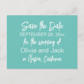 Hedendaagse Minimal Robins Egg Blue Save the Date Briefkaart (Voorkant)