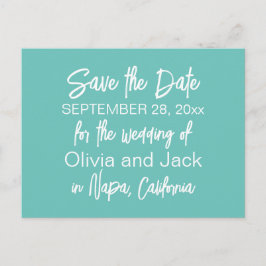 Hedendaagse Minimal Robins Egg Blue Save the Date Briefkaart