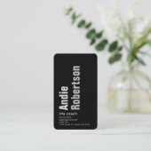 Hedendaagse Minimalist zwart grijs Visitekaartje (Staand voorkant)