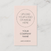 Hedendaagse minimalistische custom Logo blush roze Visitekaartje (Voorkant)