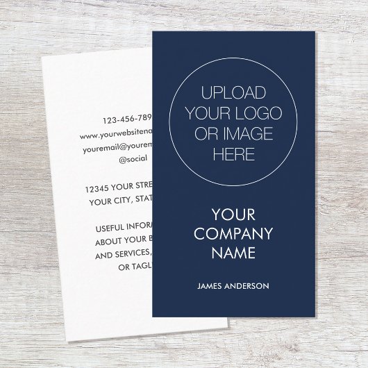Hedendaagse minimalistische custom Logo marineblau Visitekaartje