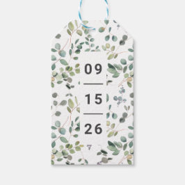 Hedendaagse minimalistische eucalyptus cadeaulabel