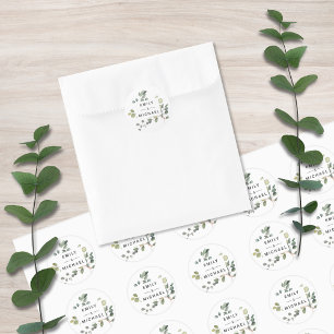 Hedendaagse minimalistische eucalyptus ronde sticker