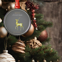 Hedendaagse minimalistische kerst gouden rendieren metalen ornament