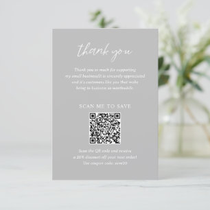 Hedendaagse minimalistische leisteen grijs modern  bedankkaart