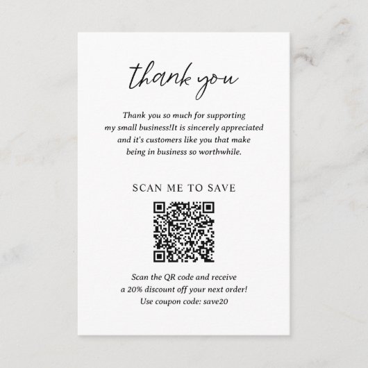 Hedendaagse minimalistische moderne business bedankkaart (Voorkant)