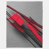 Hedendaagse minimalistische rood en zwart Abstract Fleece Deken (Voorkant)