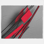 Hedendaagse minimalistische rood en zwart Abstract Fleece Deken (Voorkant (Horizontaal))