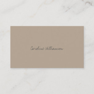 Hedendaagse Minimalistische Script Naam Tan Bruin Visitekaartje