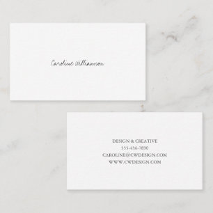 Hedendaagse Minimalistische Script Naam Zwart Wit Visitekaartje