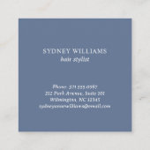 Hedendaagse minimalistische stoffige blauwe QR-cod Vierkante Visitekaartje (Achterkant)