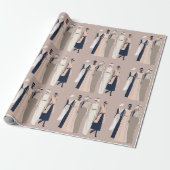 Hedendaagse Mode Illustratie Wrapping Paper Cadeaupapier (Uitgerold)