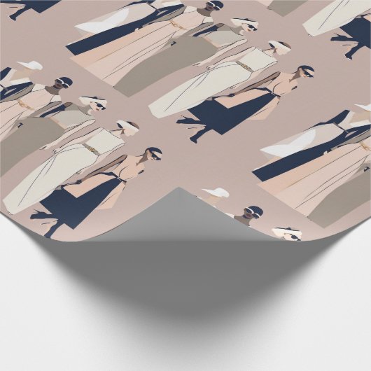 Hedendaagse Mode Illustratie Wrapping Paper Cadeaupapier (Hoek)
