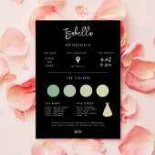 Hedendaagse Modern Zwart Bruidsmeisje info kaart