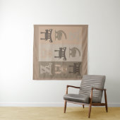 Hedendaagse moderne abstracte Afrikaanse kunst Wandkleed (In Situ (horizontaal))