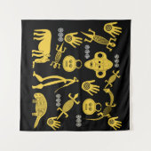 Hedendaagse moderne abstracte Afrikaanse stamkunst Wandkleed (Voorkant (horizontaal))