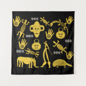 Hedendaagse moderne abstracte Afrikaanse stamkunst Wandkleed (Voorkant)