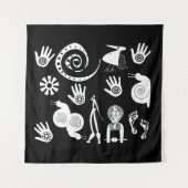 Hedendaagse moderne abstracte Afrikaanse stamkunst Wandkleed (Voorkant)