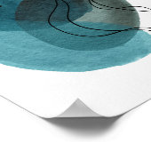 Hedendaagse Moderne Abstracte Kunst Groen Zwart Poster (Hoek)