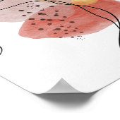 Hedendaagse Moderne Abstracte Kunst Roze Geel Zwar Poster (Hoek)