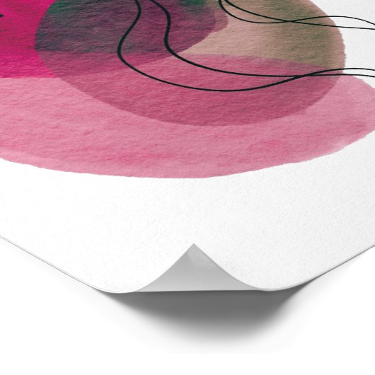 hedendaagse moderne Abstracte roze brons zwart Poster (Hoek)