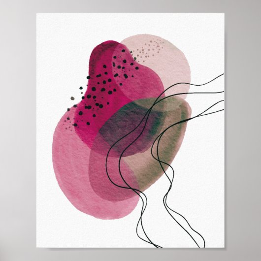 hedendaagse moderne Abstracte roze brons zwart Poster (Voorkant)