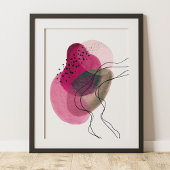hedendaagse moderne Abstracte roze brons zwart Poster