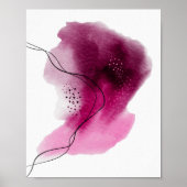 hedendaagse moderne Abstracte roze zwarte Waterver Poster (Voorkant)