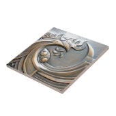 hedendaagse moderne abstracte tribale bronzen kuns tegeltje (Zijkant)