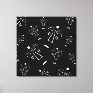 Hedendaagse moderne abstracte zwarte gezichts kuns canvas afdruk