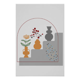 Hedendaagse moderne Boho Grey Perfect Poster