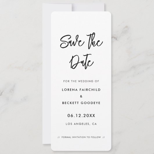 Hedendaagse moderne fotostrip Sla de datum op Aankondiging (Achterkant)