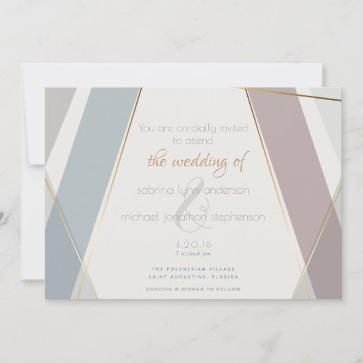 Hedendaagse Moderne Geometrische Strepen Taupe Lei Kaart (Voorkant)