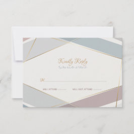 hedendaagse moderne geometrische stripeslaat RSVP kaartje