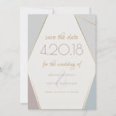 hedendaagse moderne geometrische stripeslaat save the date (Voorkant)