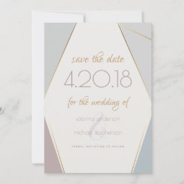 hedendaagse moderne geometrische stripeslaat save the date