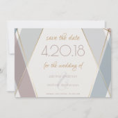 hedendaagse moderne geometrische stripeslaat save the date (Voorkant)