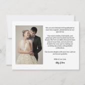 Hedendaagse Moderne Hart Aangepaste Trouwfoto Bedankkaart (Achterkant)