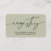 Hedendaagse moderne huwelijksregister informatiekaartje (Voorkant)