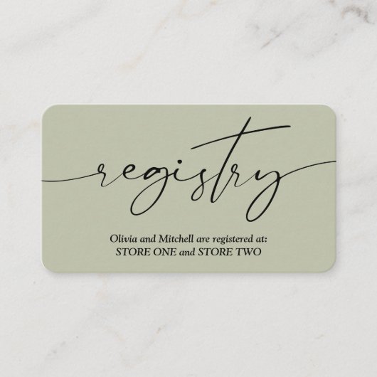 Hedendaagse moderne huwelijksregister informatiekaartje (Voorkant)