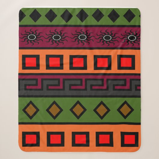 Hedendaagse moderne kleurrijke Afrikaanse kunst Sherpa Deken (Voorkant)